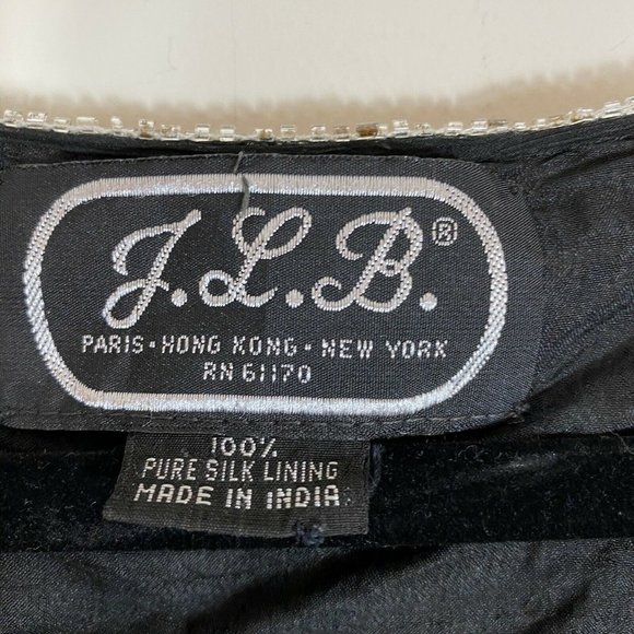 J.L.B. Sequined Top 100% pure Silk lining Vintage crop top blouse - Picture 6 of 7